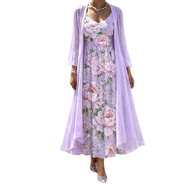 🌸👗Women's Elegant Two-Piece Floral Dress Set – Perfect Summer Holiday Look✨