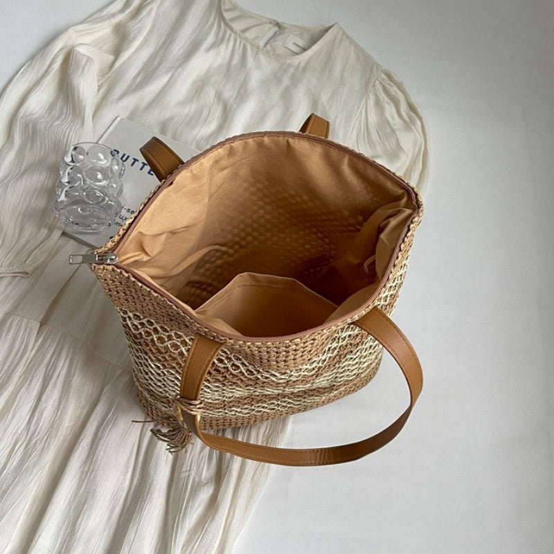 Women's Straw Woven Beach Shoulder Bag