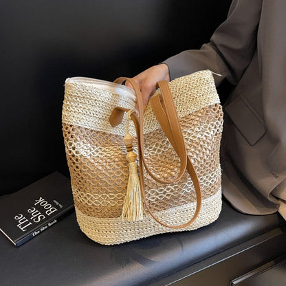 Women's Straw Woven Beach Shoulder Bag