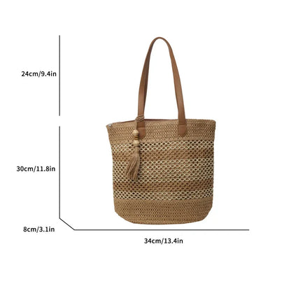 Women's Straw Woven Beach Shoulder Bag