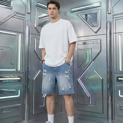 Men’s Ripped Distressed Denim Shorts
