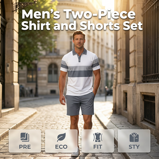 👕 LIMITED-TIME 50% OFF! 💥 Men's Two-Piece Shirt and Shorts Set – Digital Print, Athletic Fit, Wrinkle Resistant ✨
