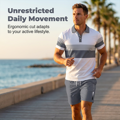 👕 LIMITED-TIME 50% OFF! 💥 Men's Two-Piece Shirt and Shorts Set – Digital Print, Athletic Fit, Wrinkle Resistant ✨