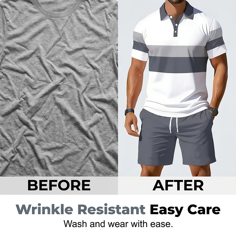 👕 LIMITED-TIME 50% OFF! 💥 Men's Two-Piece Shirt and Shorts Set – Digital Print, Athletic Fit, Wrinkle Resistant ✨