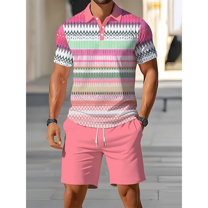 👕 LIMITED-TIME 50% OFF! 💥 Men's Two-Piece Shirt and Shorts Set – Digital Print, Athletic Fit, Wrinkle Resistant ✨