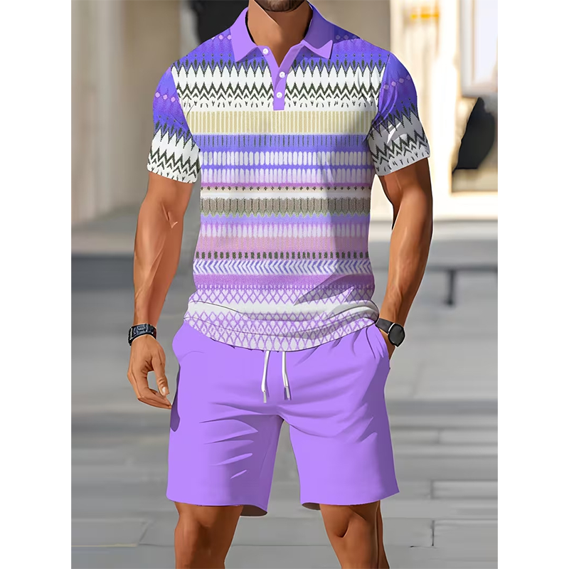 👕 LIMITED-TIME 50% OFF! 💥 Men's Two-Piece Shirt and Shorts Set – Digital Print, Athletic Fit, Wrinkle Resistant ✨