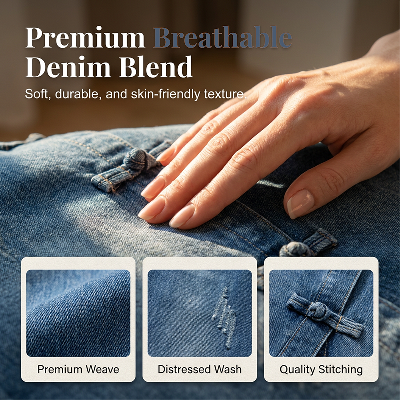 Women’s Slimming A-Line Denim Midi Skirt