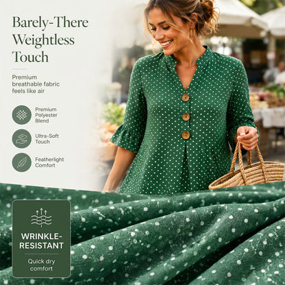 👗Women's Summer Polka Dot Dress with Ruffle Sleeves – Effortlessly Chic & Flattering ✨