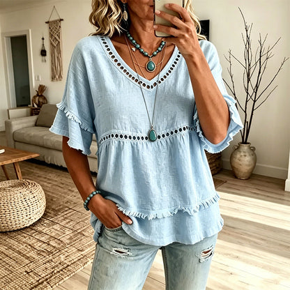 🌸New Arrivals & Best Sellers-Women's Bohemian Hollow-Out Fringe Top
