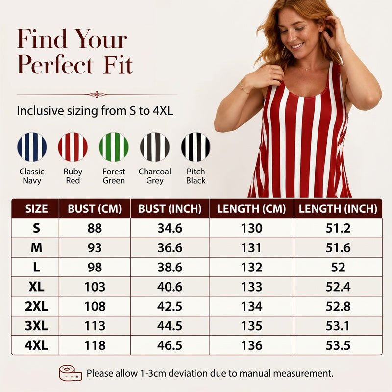 Women's Striped Sleeveless Maxi Dress