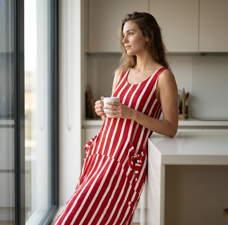 Women's Striped Sleeveless Maxi Dress
