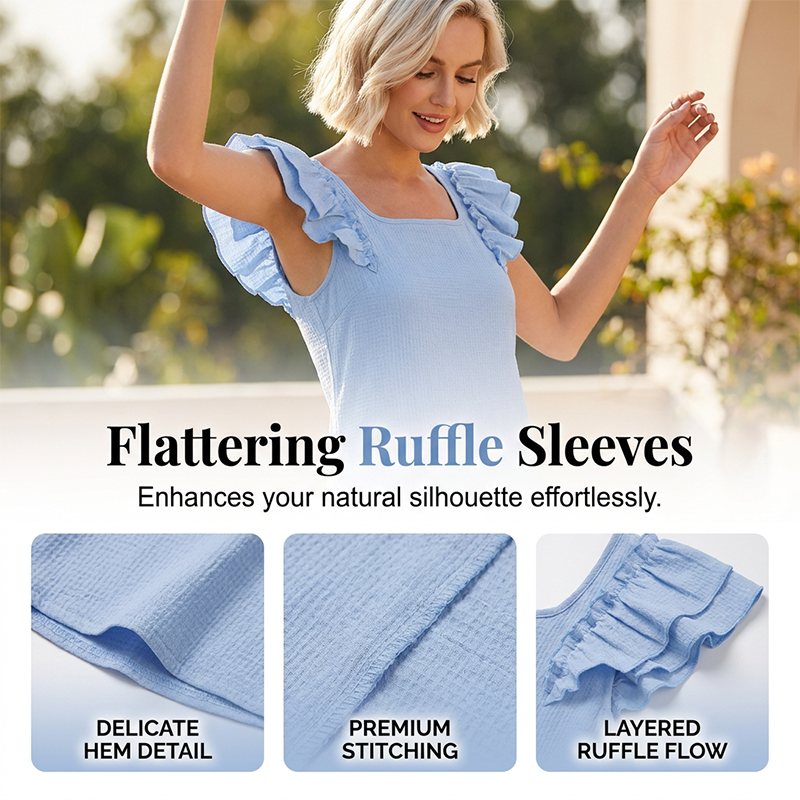 ⌛Limited-time offer-Women's Ruffle Sleeve Dress with Back Bow