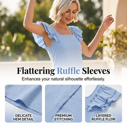 ⌛Limited-time offer-Women's Ruffle Sleeve Dress with Back Bow