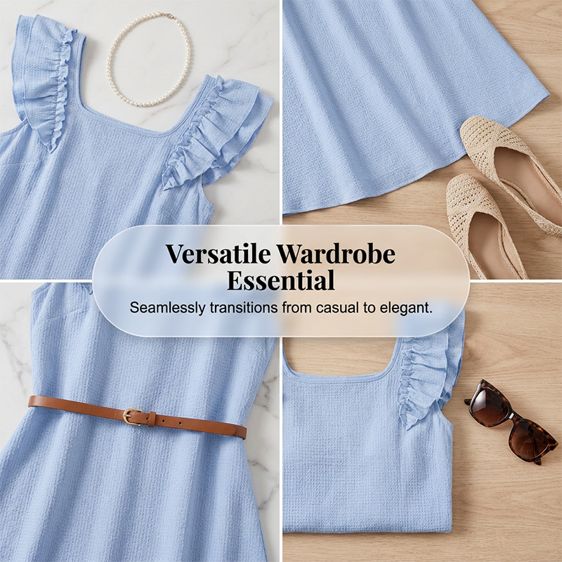 ⌛Limited-time offer-Women's Ruffle Sleeve Dress with Back Bow