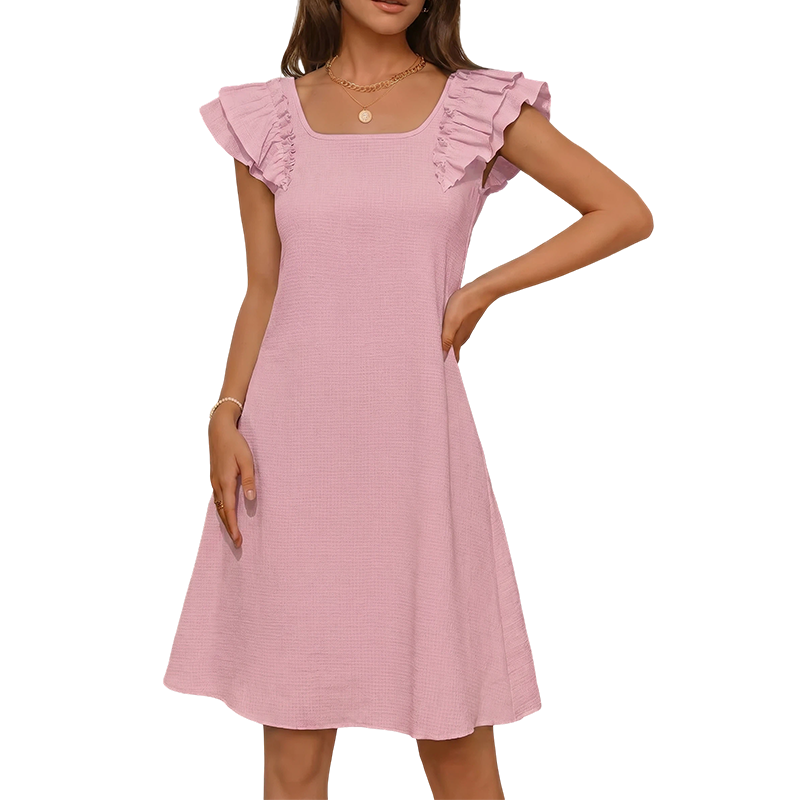 ⌛Limited-time offer-Women's Ruffle Sleeve Dress with Back Bow