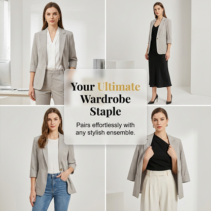 Women's Blazer Premium Blend Casual Slim Jacket