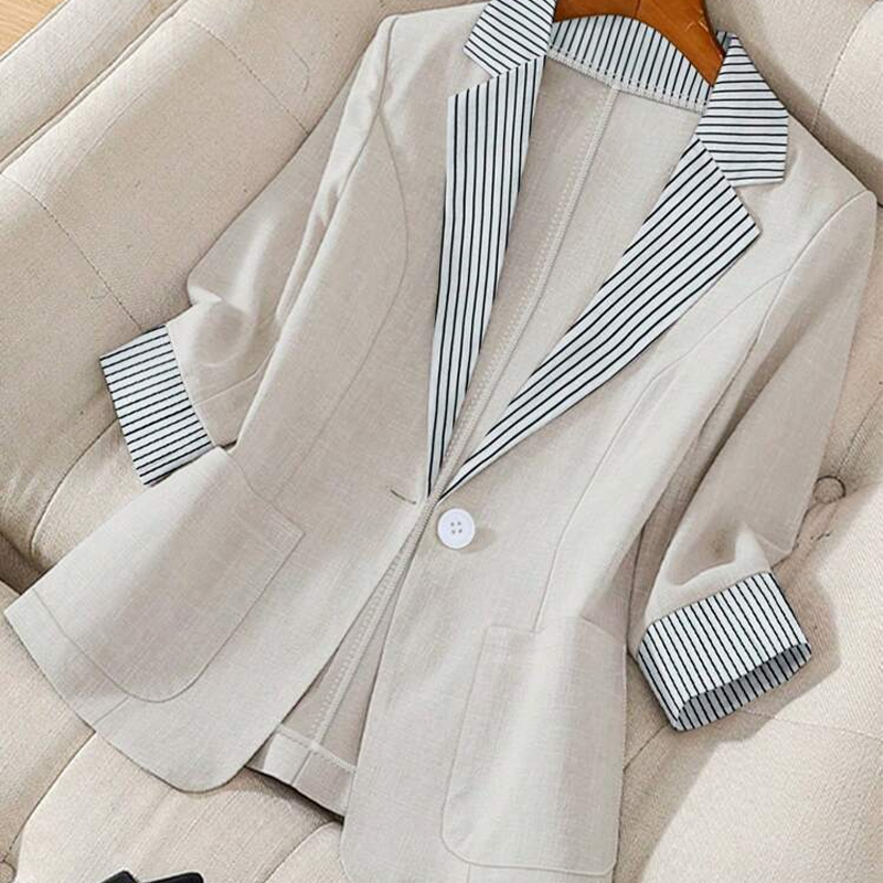 Women's Blazer Premium Blend Casual Slim Jacket