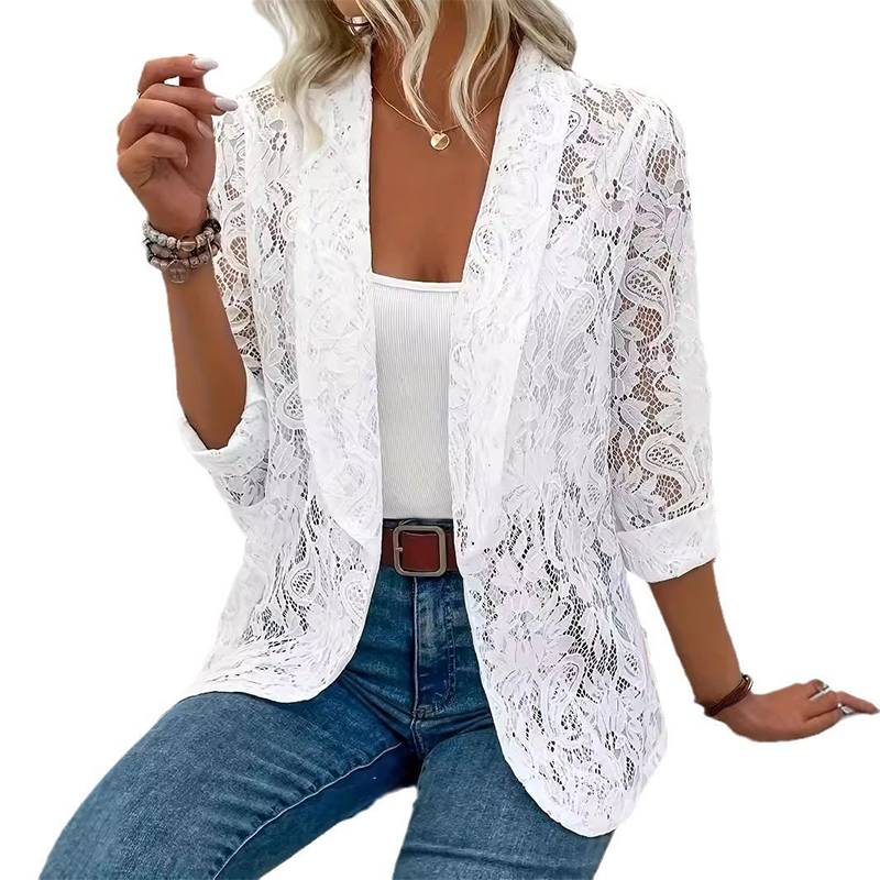👗Women's Elegant Floral Lace Blazer – Elegant Lightweight Office To Evening Layer✨