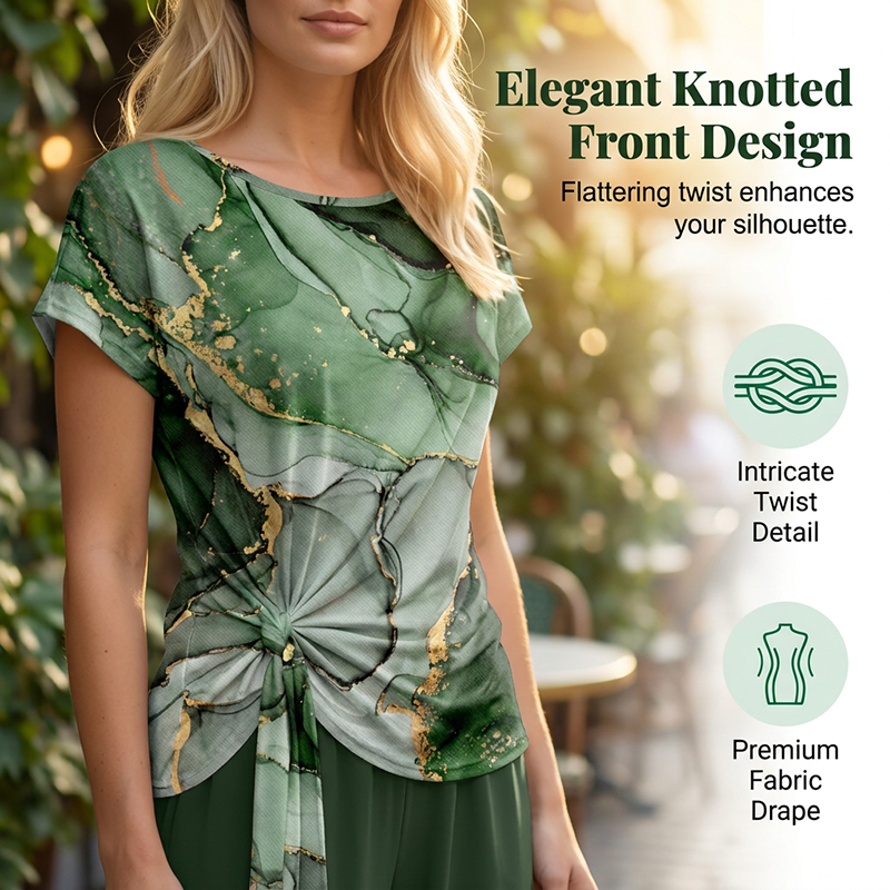 Womens's Elegant Print Two-Piece Set