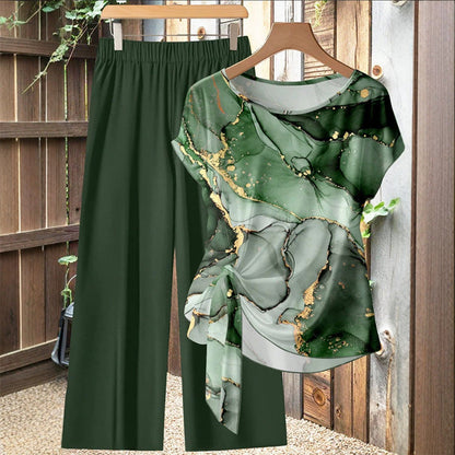 Womens's Elegant Print Two-Piece Set