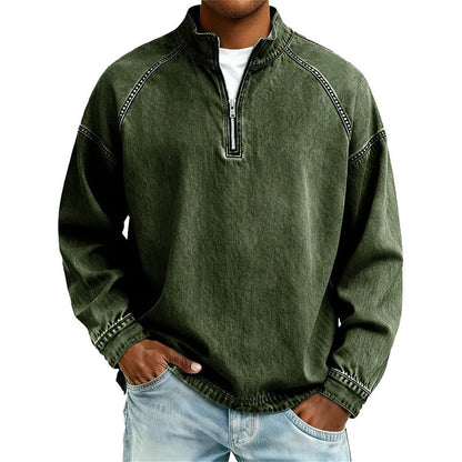 👕Men's Vintage-Wash Half-Zip Pullover– Casual Street Style Sweatshirt ✨