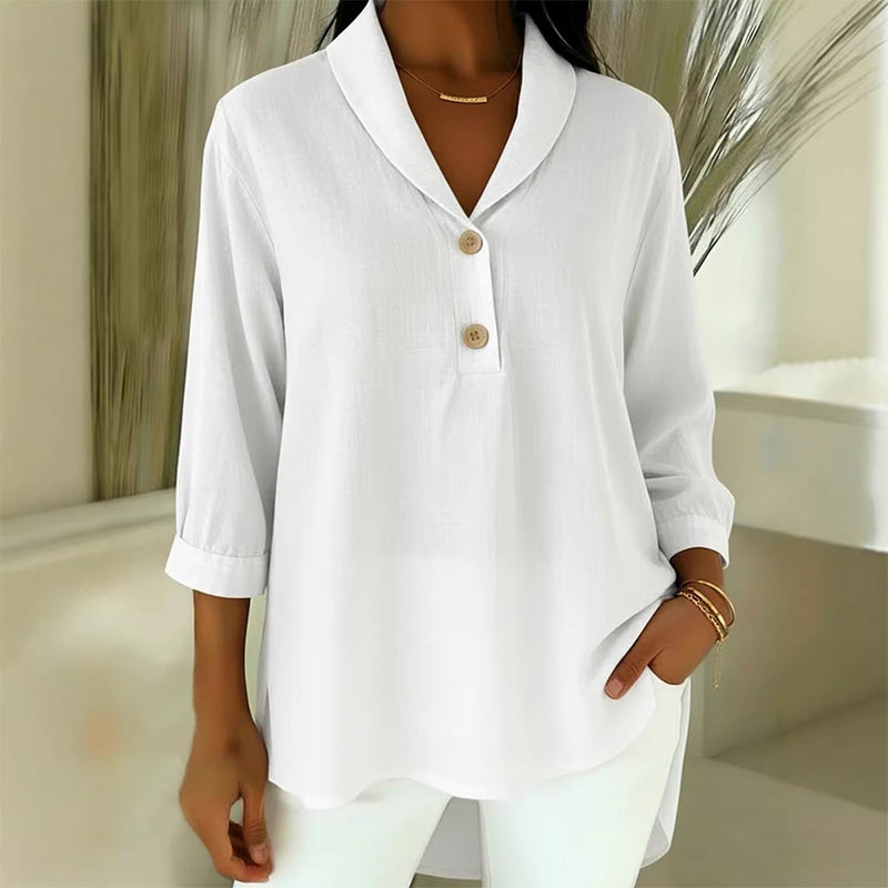 ⌛Limited-time offer-Women's Shawl Collar Button Front Blouse