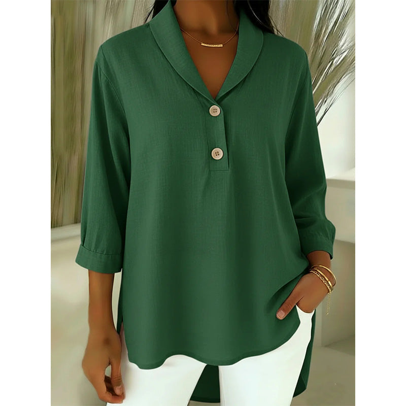 ⌛Limited-time offer-Women's Shawl Collar Button Front Blouse