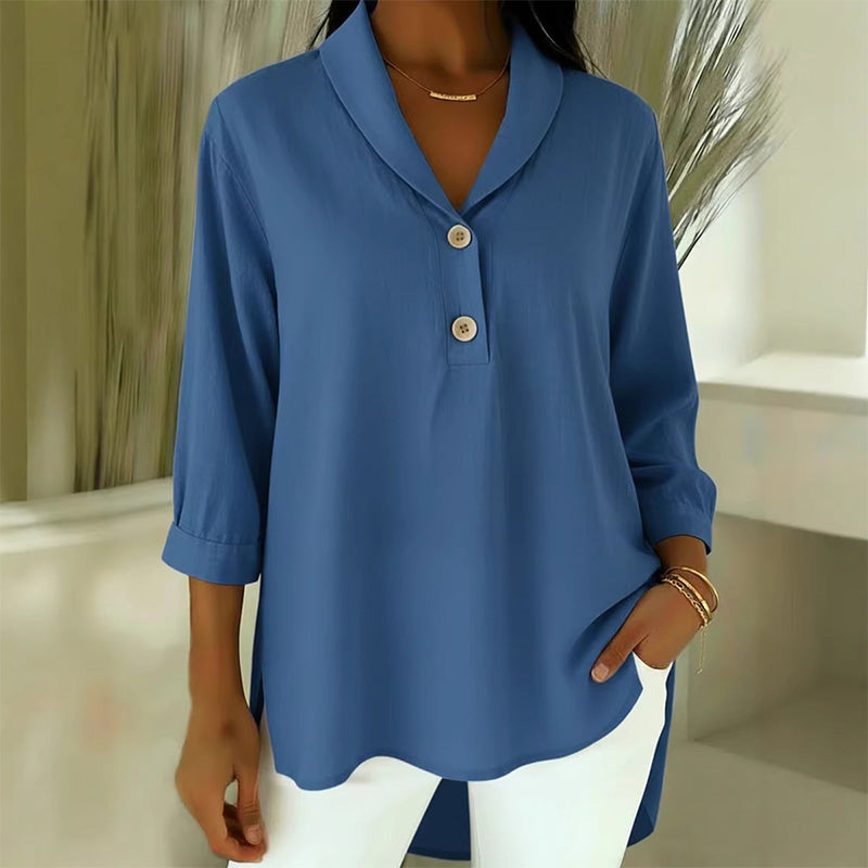 ⌛Limited-time offer-Women's Shawl Collar Button Front Blouse