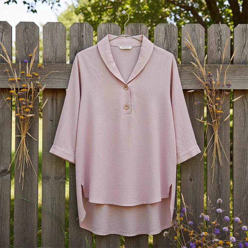 ⌛Limited-time offer-Women's Shawl Collar Button Front Blouse