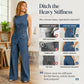 ⌛Limited-time offer-Women's Sleeveless Asymmetric Wrap Denim Jumpsuit
