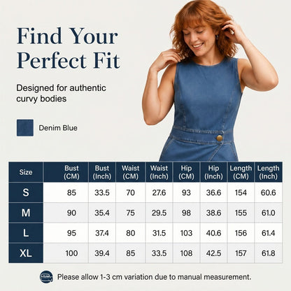 ⌛Limited-time offer-Women's Sleeveless Asymmetric Wrap Denim Jumpsuit