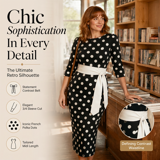 💥50% off on the last day-Women's Retro Elegant Polka Dot Dress