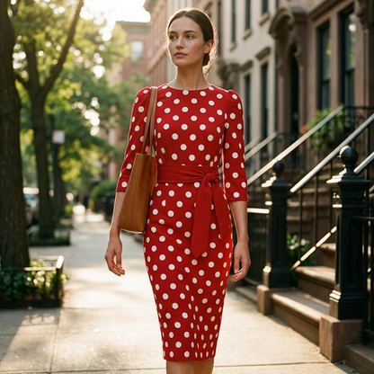 💥50% off on the last day-Women's Retro Elegant Polka Dot Dress