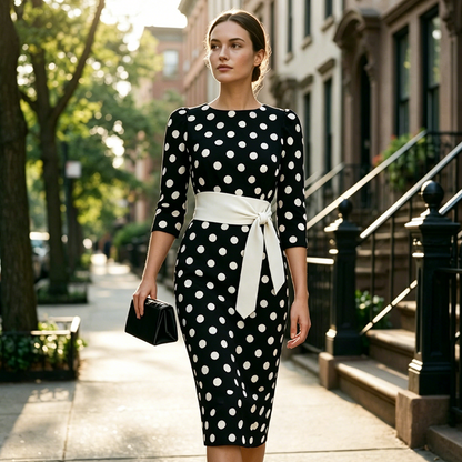 💥50% off on the last day-Women's Retro Elegant Polka Dot Dress
