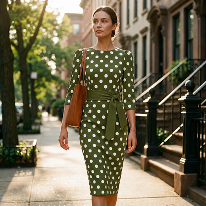 💥50% off on the last day-Women's Retro Elegant Polka Dot Dress