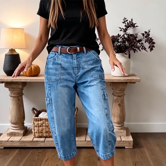 📢Mid-Season Sale: 50% off – limited time ⏰Women's Casual Stretchy Cropped Denim Pants
