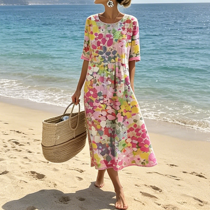 💥✨Limited-time 50% Off Special Offer -👗Women's Floral Printed Loose Fit Dress