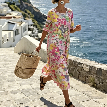 💥✨Limited-time 50% Off Special Offer -👗Women's Floral Printed Loose Fit Dress