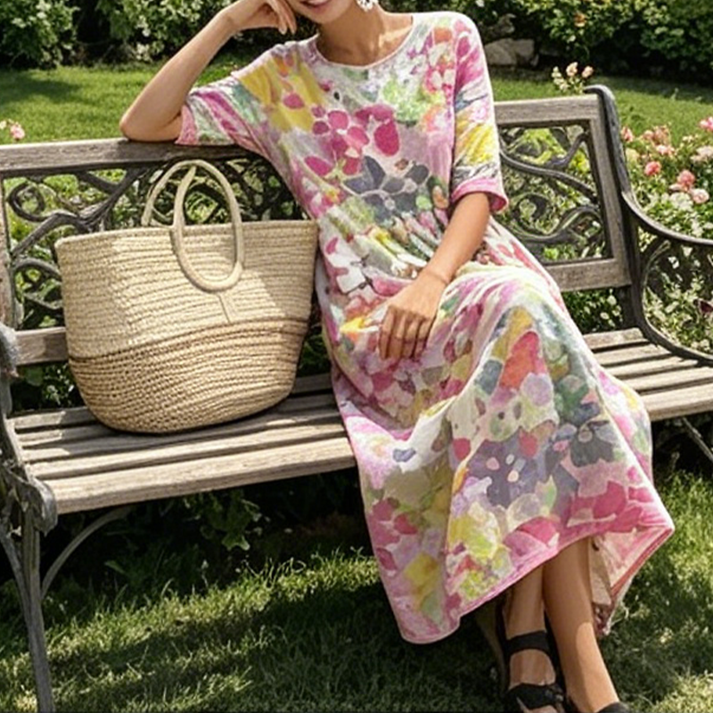 💥✨Limited-time 50% Off Special Offer -👗Women's Floral Printed Loose Fit Dress