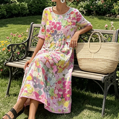 💥✨Limited-time 50% Off Special Offer -👗Women's Floral Printed Loose Fit Dress