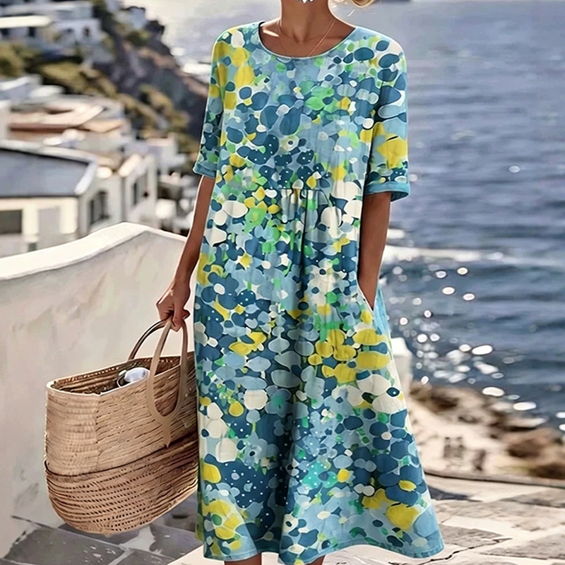 💥✨Limited-time 50% Off Special Offer -👗Women's Floral Printed Loose Fit Dress