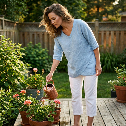 👚 50% OFF NOW! 🌸 Women's Breathable Casual V-Neck Top – Soft cotton & lightweight – Perfect for summer, layering or casual days✨🌿
