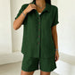 Women's Button-Down Shirt & Shorts 2-Piece Set