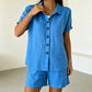 Women's Button-Down Shirt & Shorts 2-Piece Set