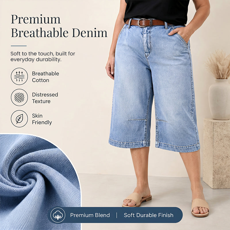 Women's Relaxed-Fit Denim Bermuda Shorts