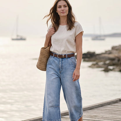 Women's Relaxed-Fit Denim Bermuda Shorts