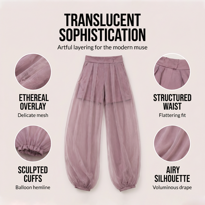 Women's Mesh Panel Lantern Pants