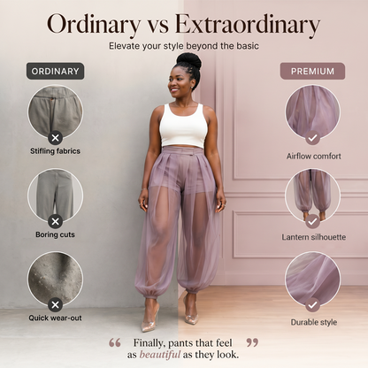 Women's Mesh Panel Lantern Pants