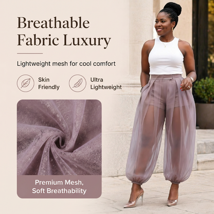 Women's Mesh Panel Lantern Pants
