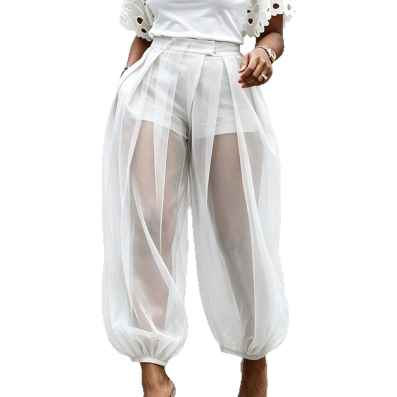 Women's Mesh Panel Lantern Pants